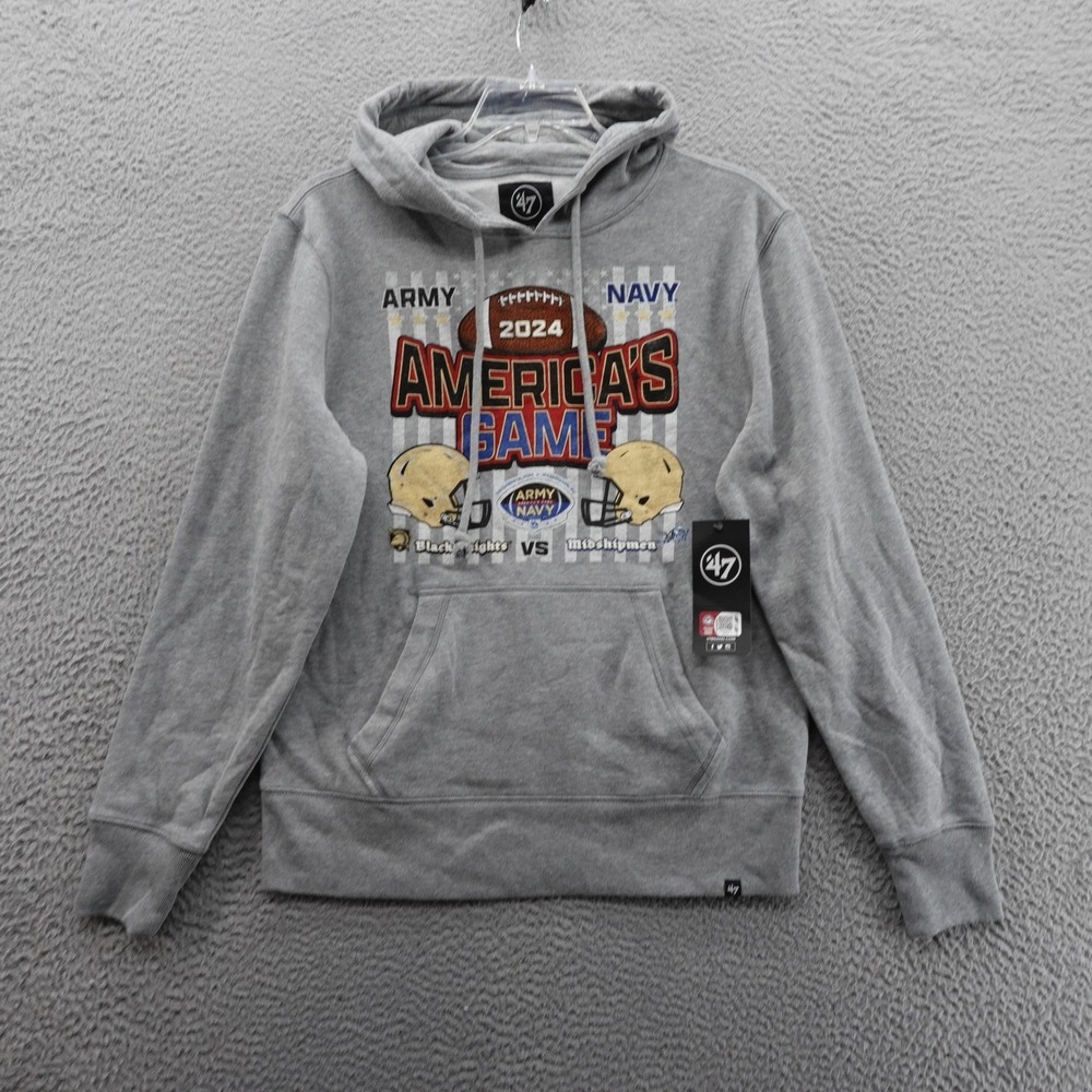 47 Brand Mens Army Navy 2024 Americas Game Hoodie Small Gray Football NEW